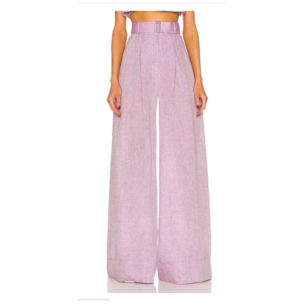 NWT Matthew Bruch Linen Wide Leg Pant and Structured Bandeau Crop Top - Picture 3 of 16